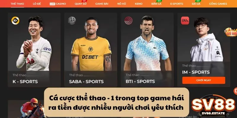 Cá cược thể thao - 1 trong top game hái ra tiền được nhiều người chơi yêu thích